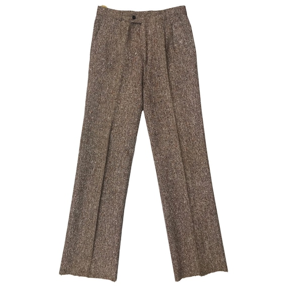 70s Womens Tweed Flared Trousers