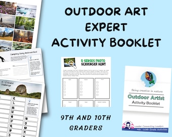 Outdoor Art Expert Activity Booklet, 9th and 10th grade, printable for kids, outdoor activities for kids, Girl Scout Badge Resource