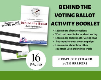 Learning about the Presidential Election, Printable activity for kids, Voting and government activity booklet, Girl Scout Resource