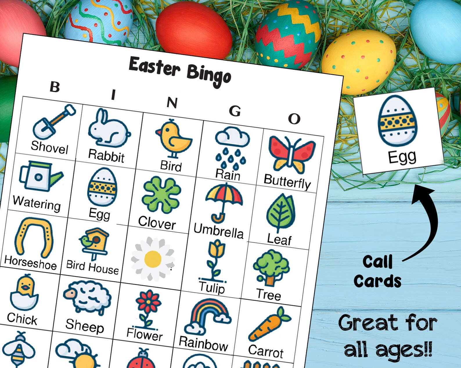 Easter Bingo Game Easter Printable Easter Family Game Instant Download