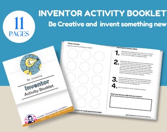 Inventor Activity Booklet, Kid Games; printable for kids, Kids creative design new products, Activity printable, Retired Girl Scout Resource