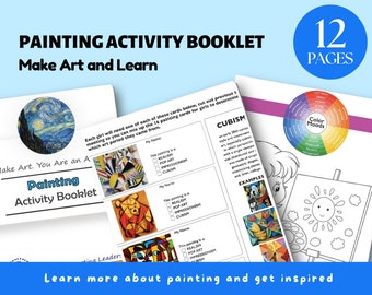 Painting Activity Booklet, Evolution of painting; printable for kids, learn about painting styles, making art, Girl Scout Resource