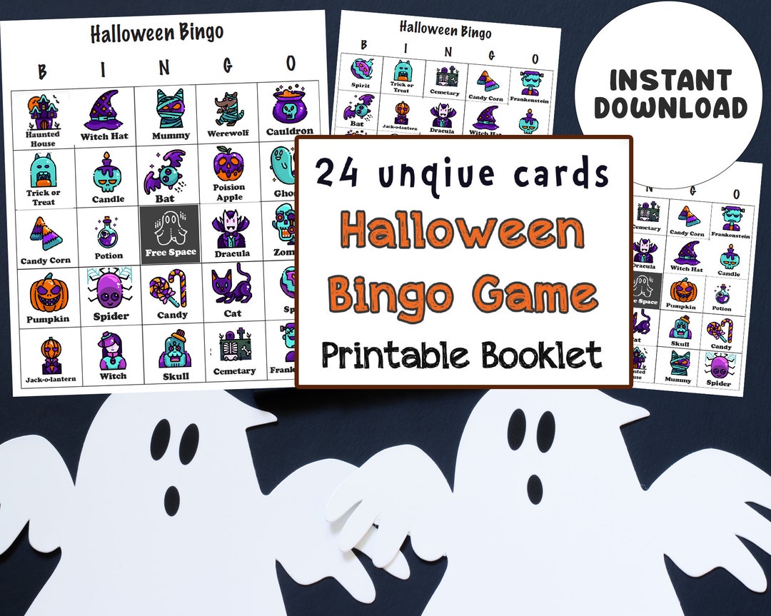 Halloween Bingo Game | Printable Halloween Bingo | 24 Different Cards ...