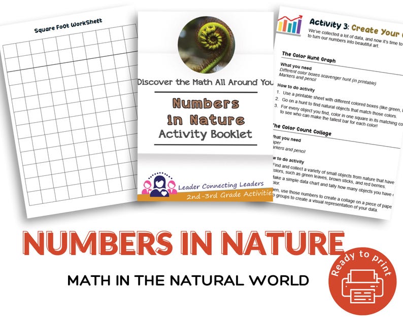 Numbers in Nature Activity Booklet, Kid Games; Printable for Kids, STEM ...