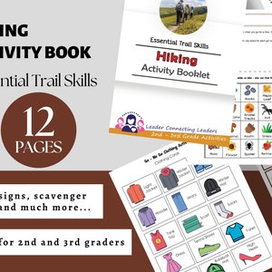 Hiking Activity Booklet, Kid Games printable for kids, trail signs, Outdoor Scavenger Hunt, Activity printable, Girl Scout Resource image 1