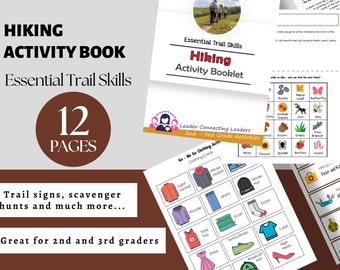 Hiking Activity Booklet, Kid Games; printable for kids, trail signs, Outdoor Scavenger Hunt, Activity printable, Girl Scout Resource