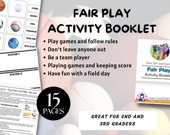 Fair Play Activity Booklet, Kid Games; printable for kids, relay games, learning rules of game, Activity printable,