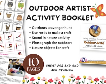 Outdoor Art Creator Activity Booklet, 2nd and 3rd grade, printable for kids, outdoor activities for kids, Girl Scout Badge Resource