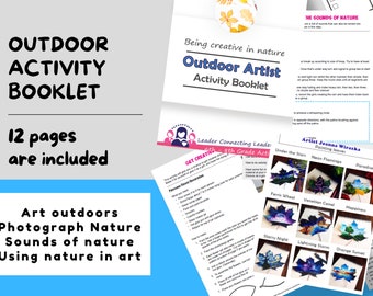 Outdoor Art Apprentice Activity Booklet, 6th and 8th grade, printable for kids, outdoor activities for kids, Girl Scout Badge Resource