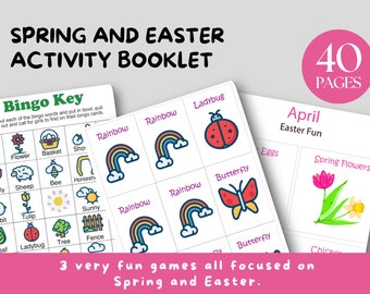 3 Easter and Spring Party Games | Easter Bingo | Four Corner Game | Easter Party | Printable Easter Ideas