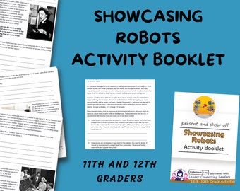 Showcasing Robots Activity Booklet, 11th and 12th grade, printable for kids, STEM Robotics activities for kids, Girl Scout Badge Resource