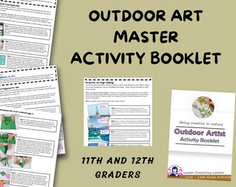 Outdoor Art Master Activity Booklet, 11th and 12th grade, printable for kids, outdoor activities for kids, Girl Scout Badge Resource