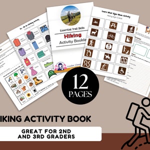 Hiking Activity Booklet, Kid Games printable for kids, trail signs, Outdoor Scavenger Hunt, Activity printable, Girl Scout Resource image 2