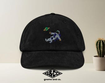 刺繍入り宇宙飛行士コーデュロイ帽子、銀河宇宙探検家キャップ