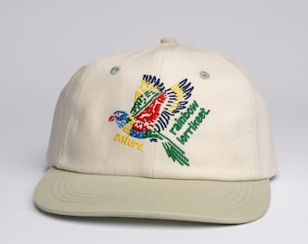 Australian birds cap-Wildlife embroidery Customized headwear-Bird lover gift Handcrafted cap-Nature-inspired fashion-Hat with native birds