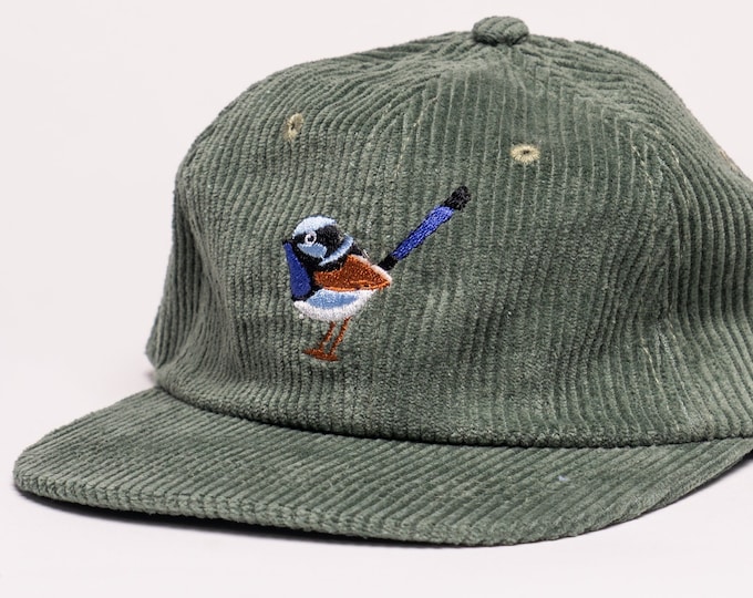 Le troglodyte en velours côtelé 6 panneaux chapeau papa chapeau casquette casquette plate snapback vintage des années 90 cadeau pour lui cadeau pour elle cadeau personnalisé