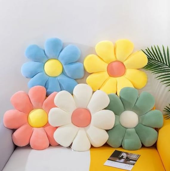 Colorful Flower Plush Pillow Toy Kids Room Decoration Daisy Etsy