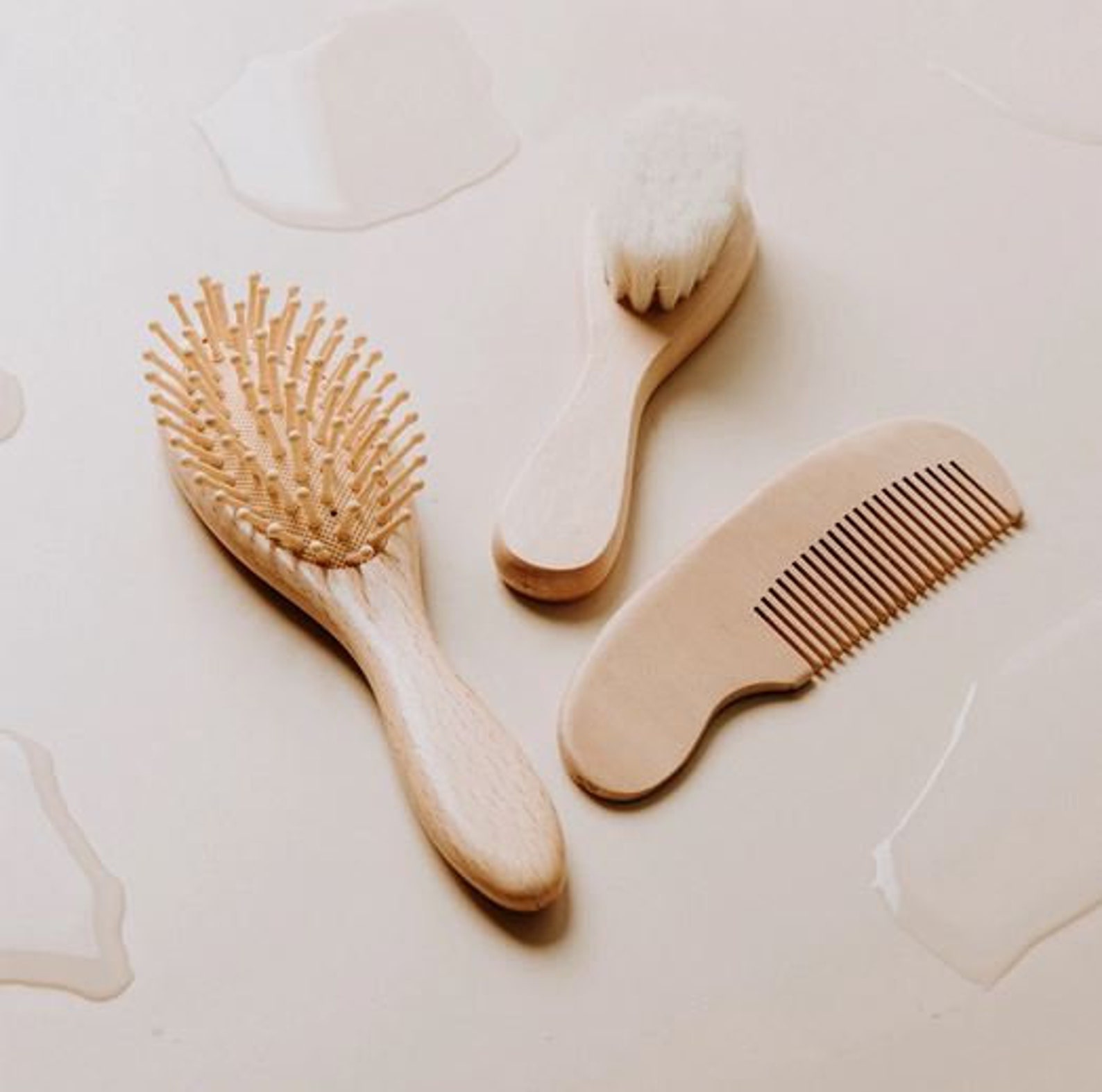 Personalized Baby Brush and Comb Set Natural Wood Manually Etsy