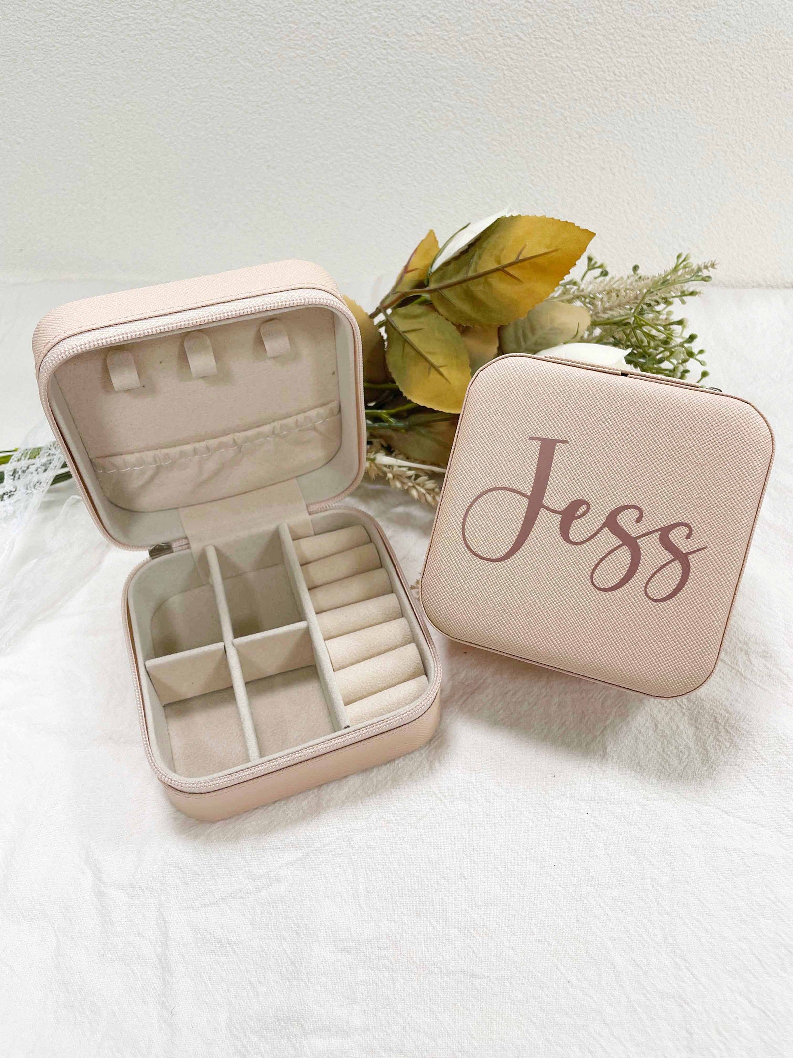 Personalized Jewelry Box Travel Jewelry Case Maid of Honor Etsy