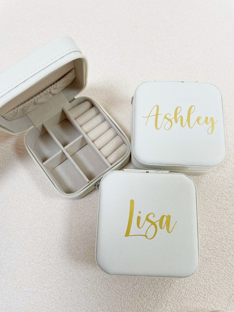 Personalized Jewelry Box Travel Jewelry Case Maid of Honor Etsy