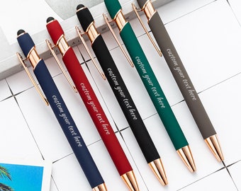 Personalized Business Pens Bulk Custom Text Order, Custom Rose Gold Ballpoint Pen,Customized Marketing Material Writing Tool Office Supplies