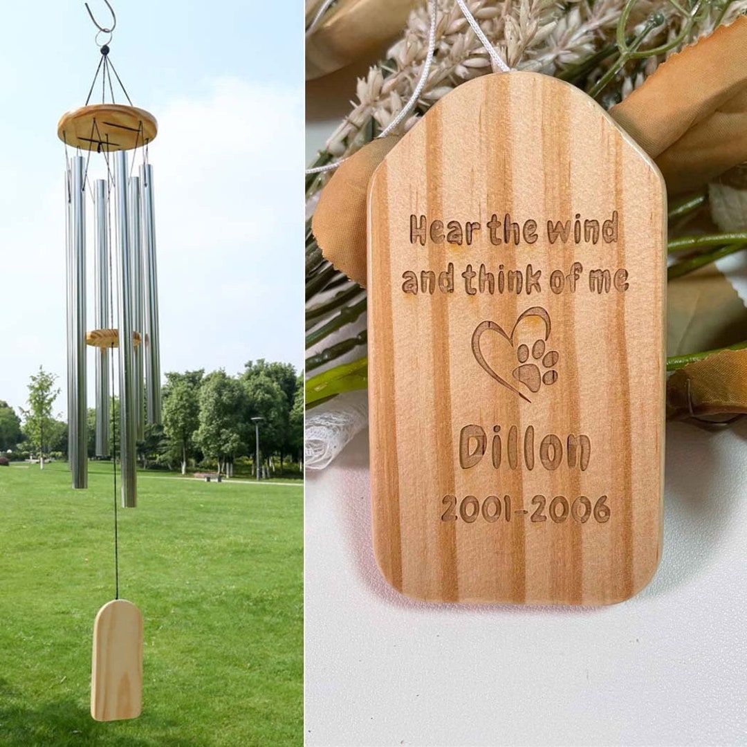 Personalized Wind Chimes, Pet Memorial Gift Chim, Dog Cat Pet Loss Gift