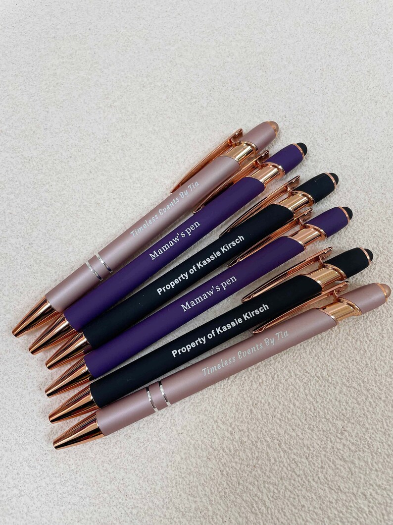 Personalized Business Pens Bulk Custom Text Order Custom Rose Etsy