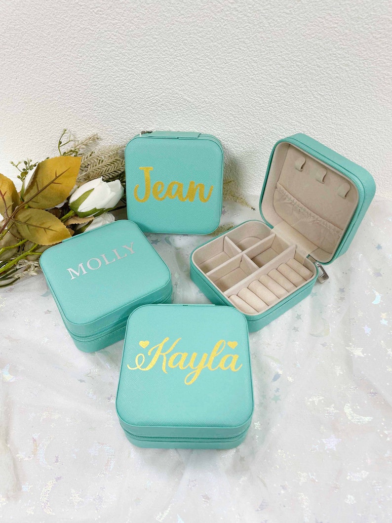 Personalized Jewelry Box Travel Jewelry Case Maid of Honor Etsy