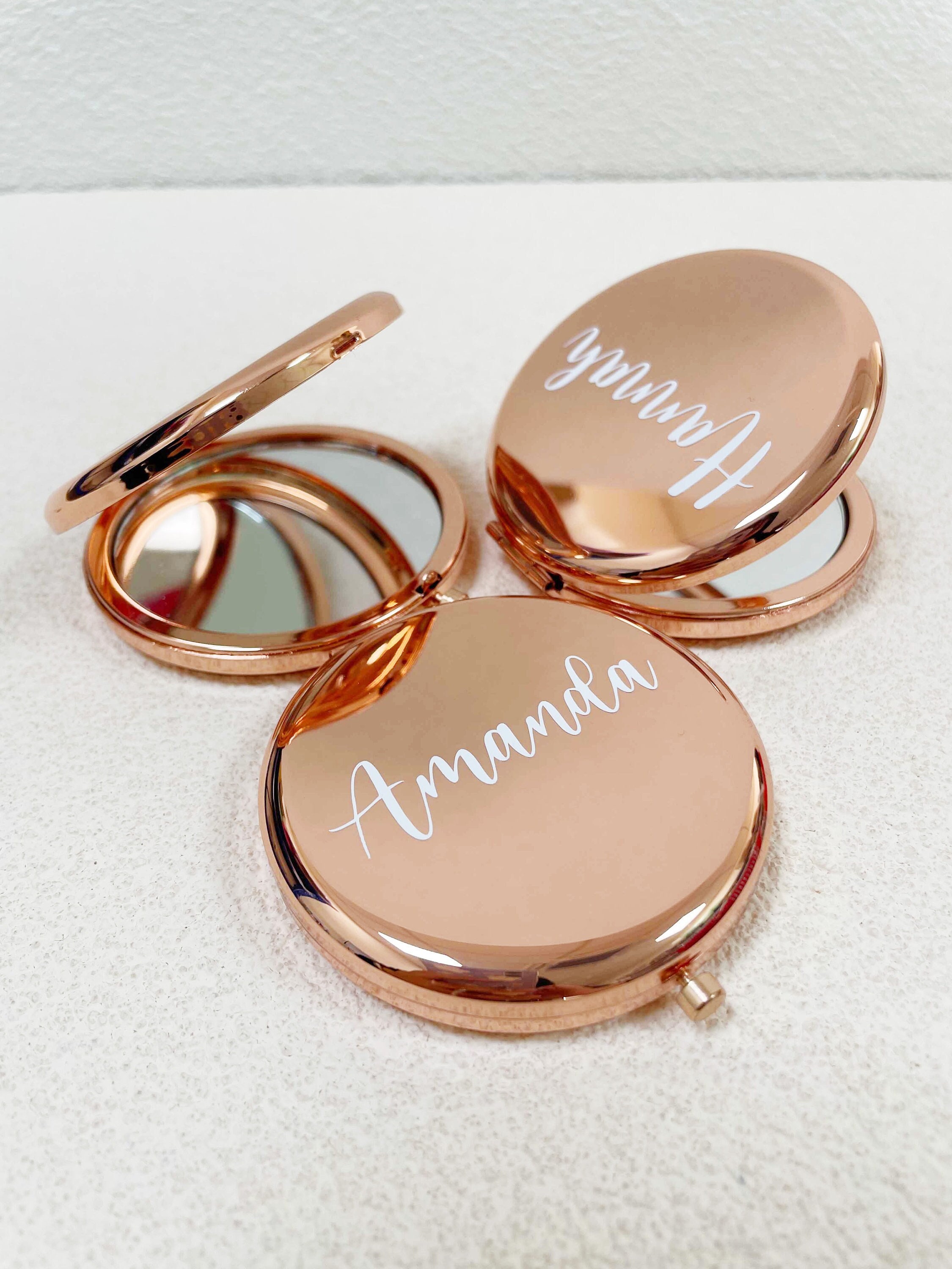 Compact Mirror Wedding Favors Rose Gold Mirror Maid of Honor Etsy