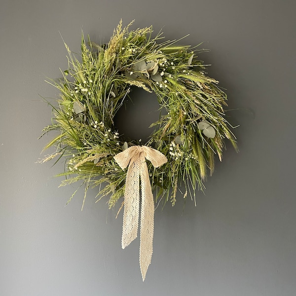 Summer wreath, Dried flowers wreath,Wild flowers Floral wreath Natural wreath Country style