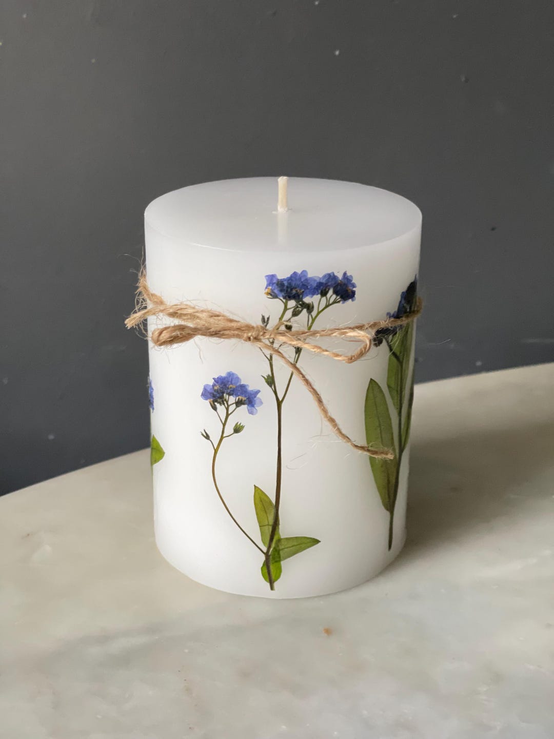 Pressed Flower Candle Handcrafted Soy Candle With Real Dried Flowers ...
