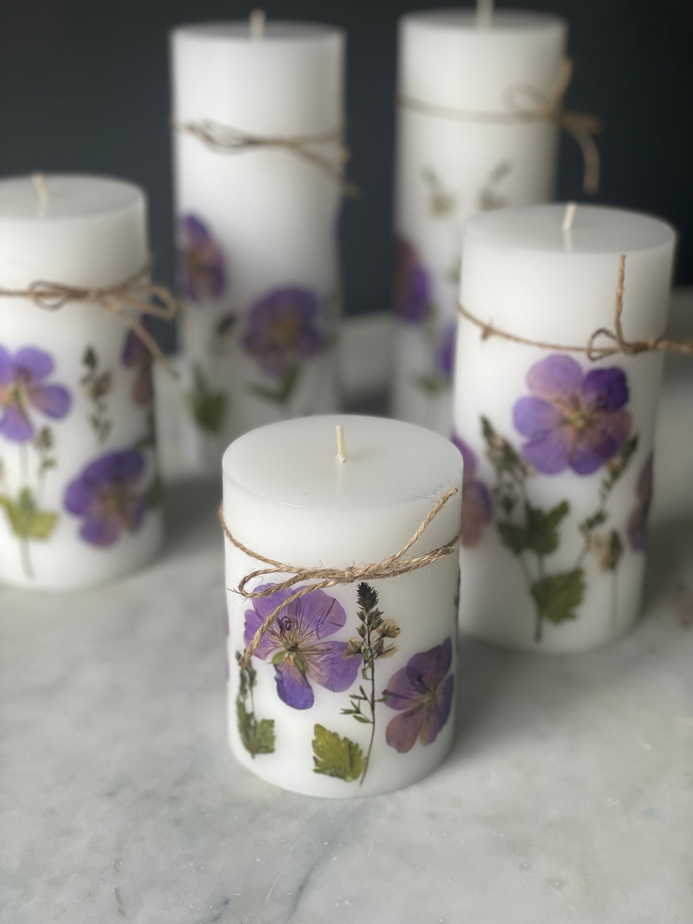 Pressed Flower Candle DIY - Welcome Home