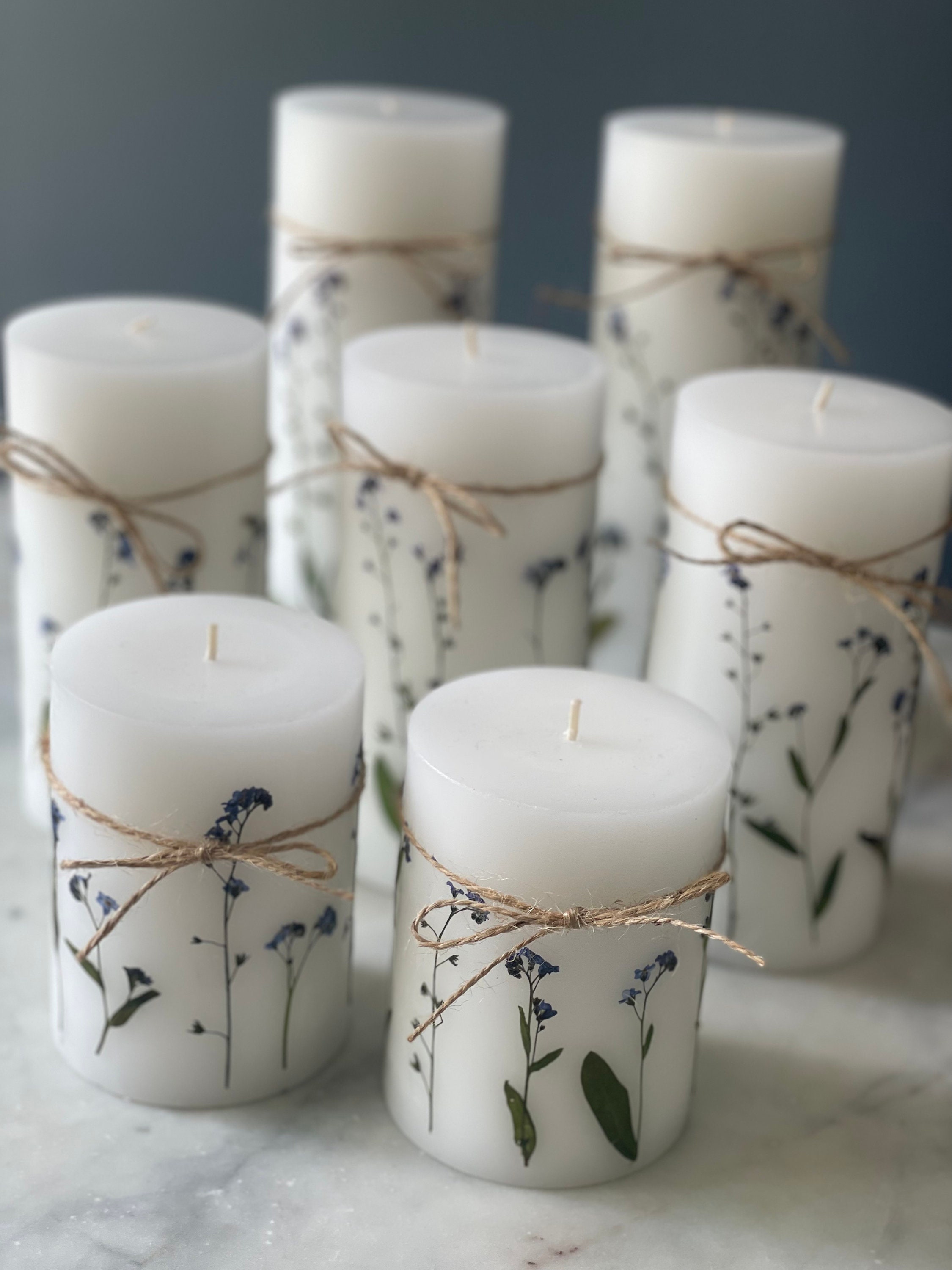 Dried Flower Candle, Pressed Flower Candle 