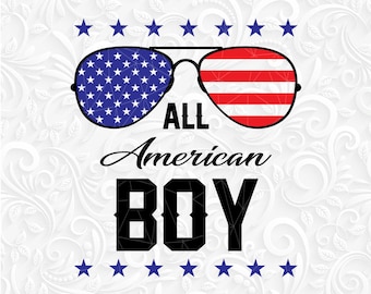 All American Boy Svg, 4th of July svg, My first fourth svg, 4th of July baby svg, eps, dxf, png print file, All american SVG. American Boy