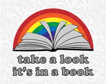 Take a look it's in a book SVG EPS PNG. Rainbow book reading svg. Rainbow svg png eps. Open book svg. Multilayered can change colors file.