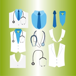 Doctor Uniform Svg, Doctor Uniform Elements Bundle Svg, Medical Uniform Svg, Doctor Cloth Svg, Eps, Png, Dxxf print file