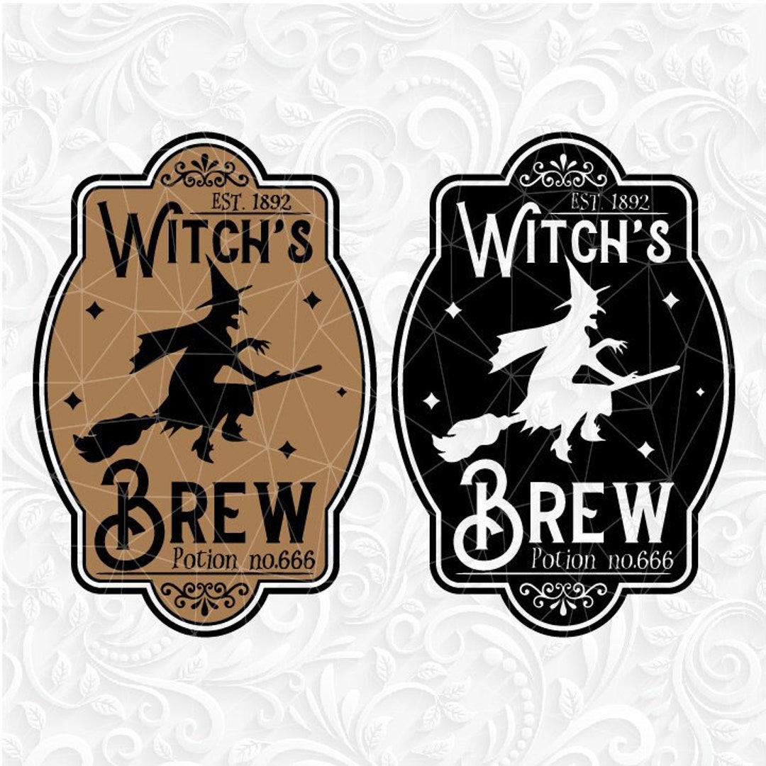 Witch's Brew Halloween Label SVG. Halloween Svg. Halloween Etsy