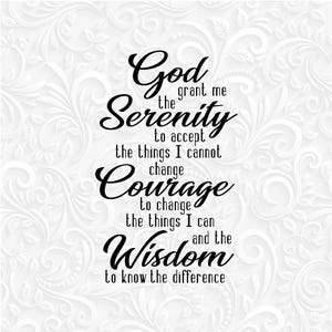 Decorazione Da Parete Motivazionale Con Preghiera Della Serenità – Poster Senza Cornice 25x14 Cm – Stampa Tipografica Bianca E Nera – Regalo Ispirazionale