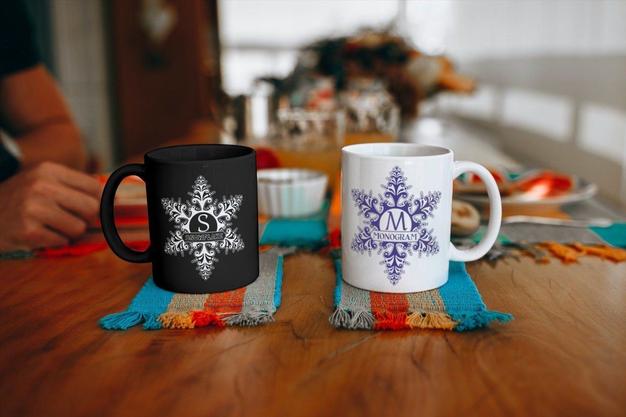 Winter Split Monogram Christmas Snowflake Split Monogram SVG. Christmas Split Monogram Eps ...