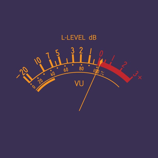 Sound meter svg. VU meter SVG. Sound Decibel meter svg, png, eps, dxf. Color and Black version of sound VU meter svg. Digital design svg.