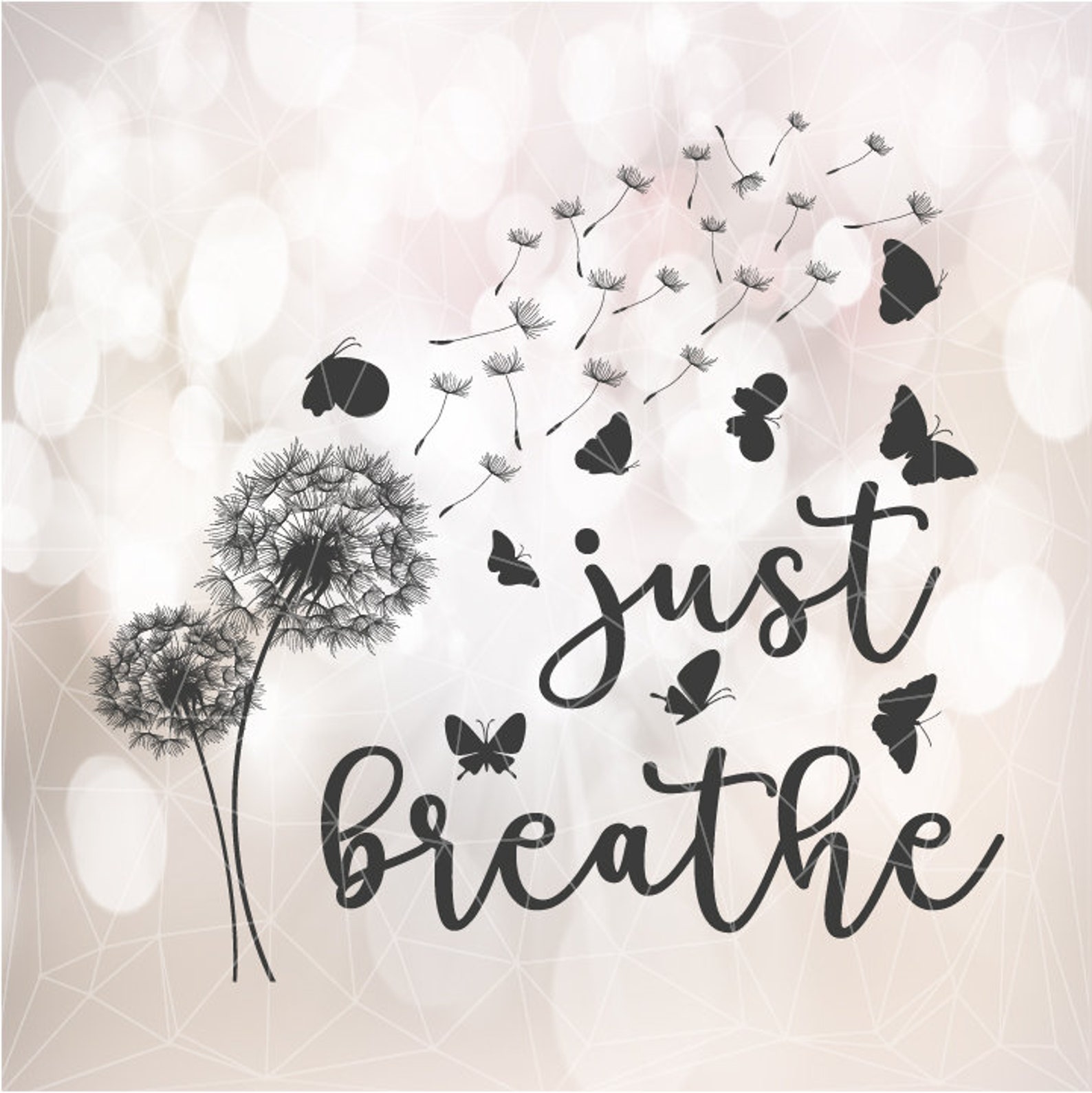 Just Breathe SVG Digital File. Just Breathr With Butterfly. Etsy