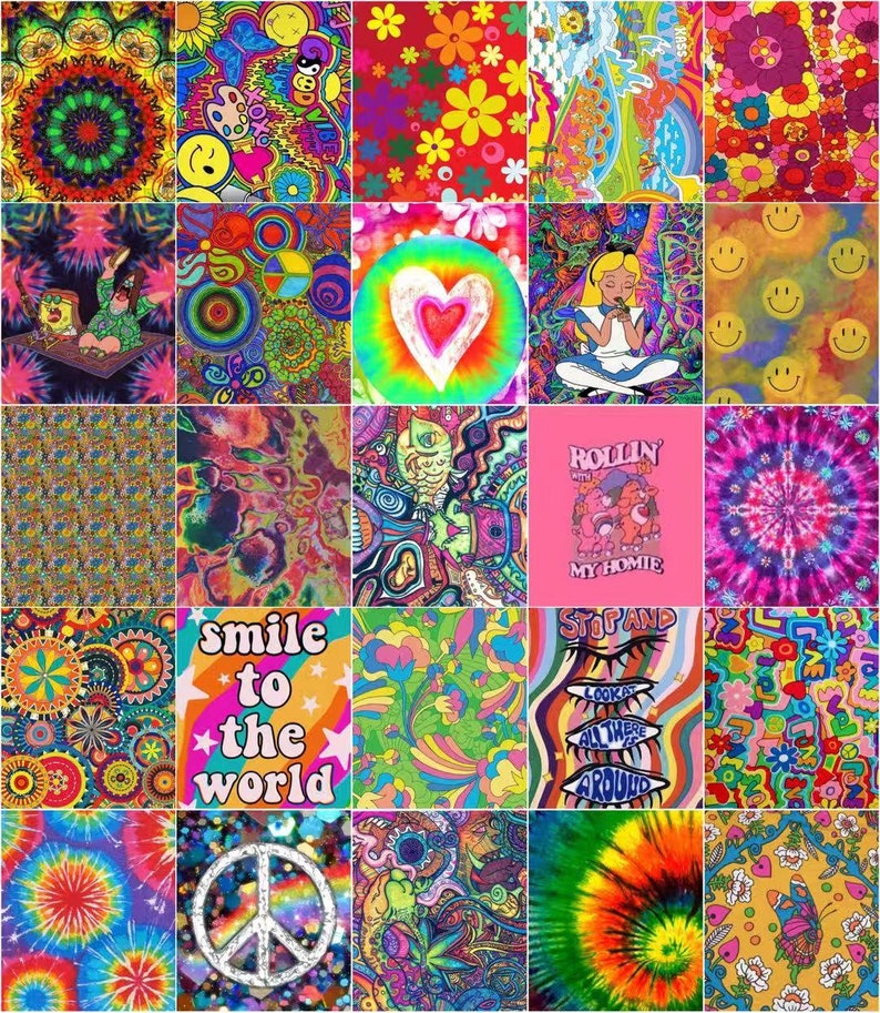 Printed Hippy 30pcs/50pcs 4x6 Indie Trippy Collage - Etsy