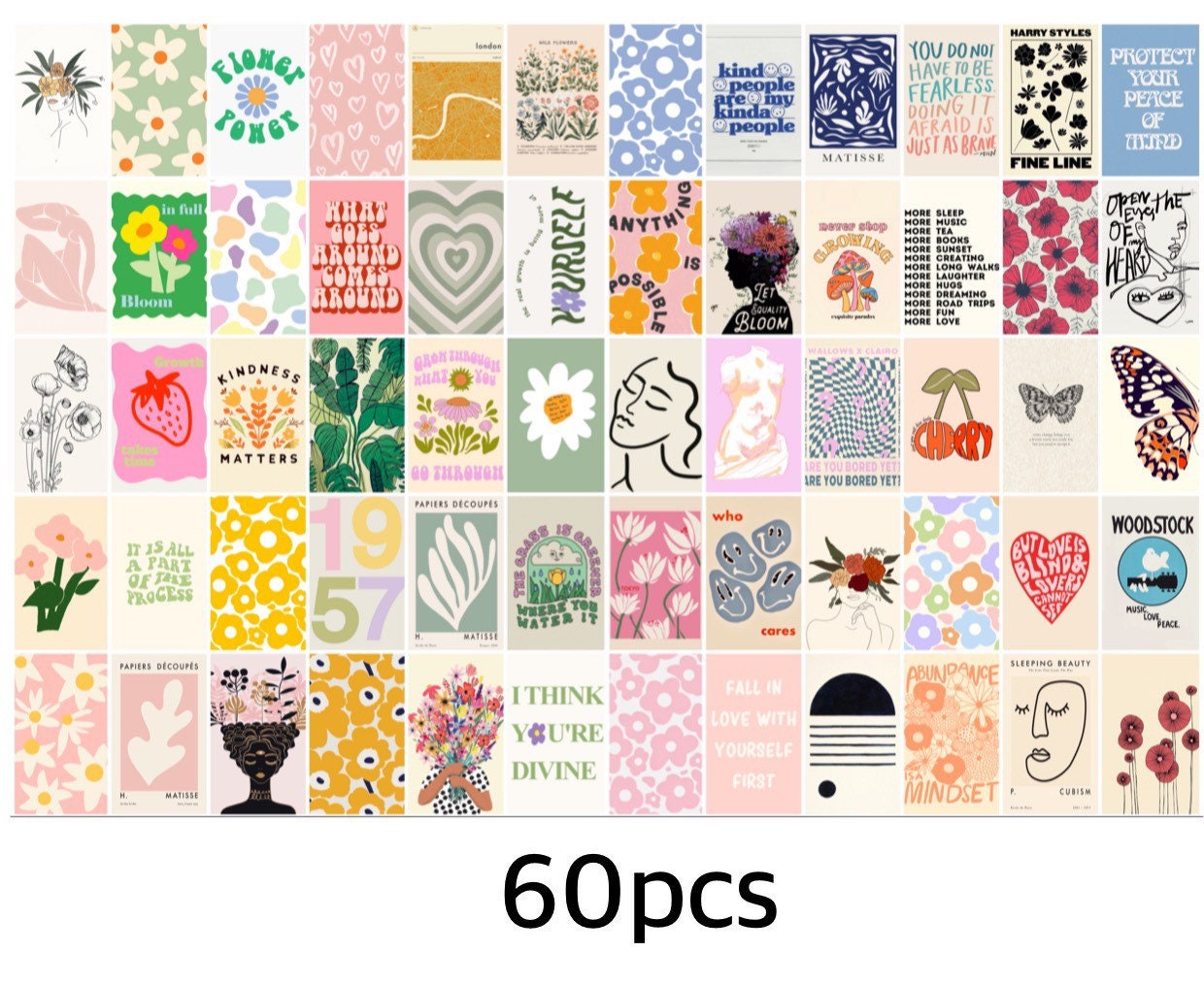 Printed 30/50/60pcs Danish Pastel Collage Kit 4x6/5x7 | Etsy