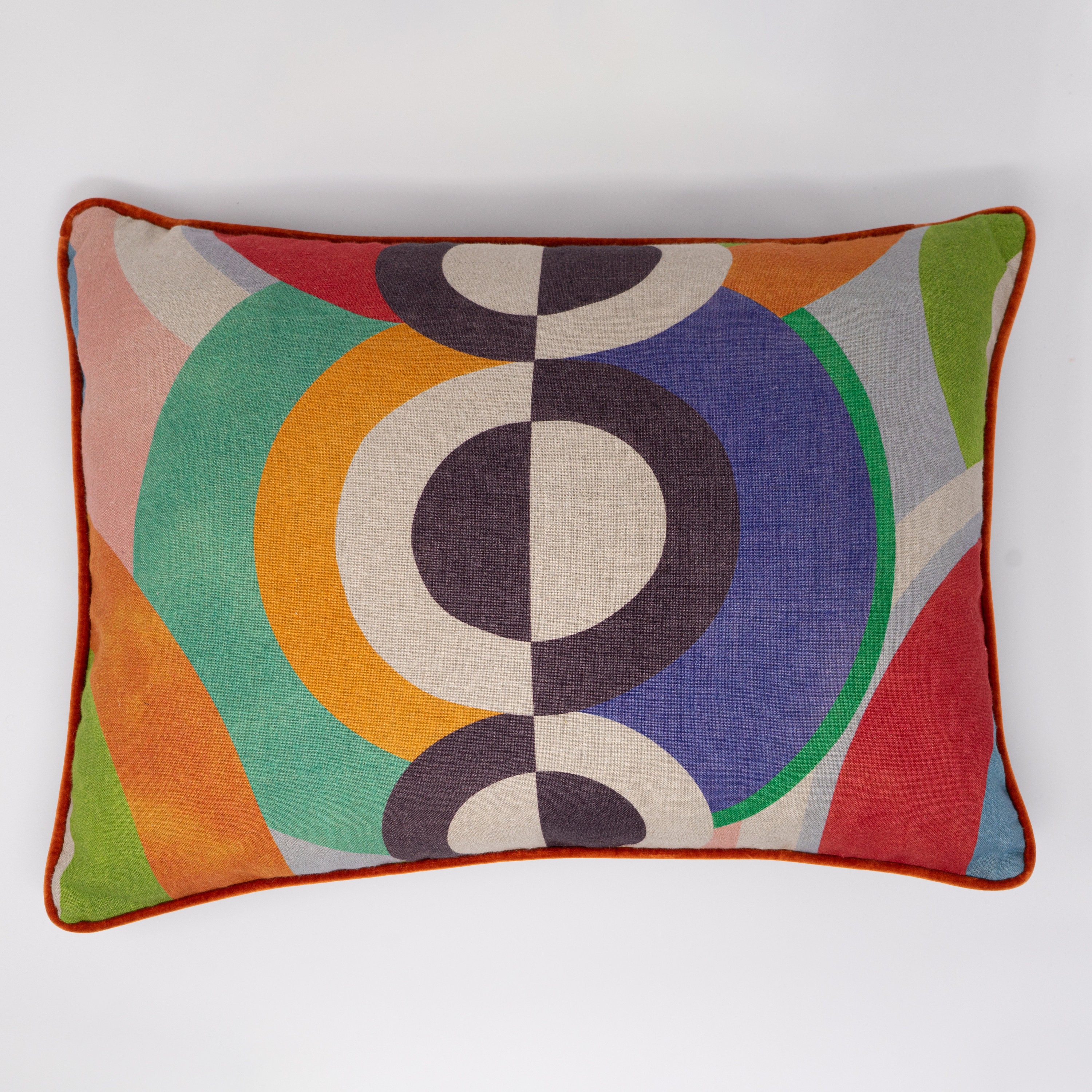 Coussin en Lin et Velours Décoratif