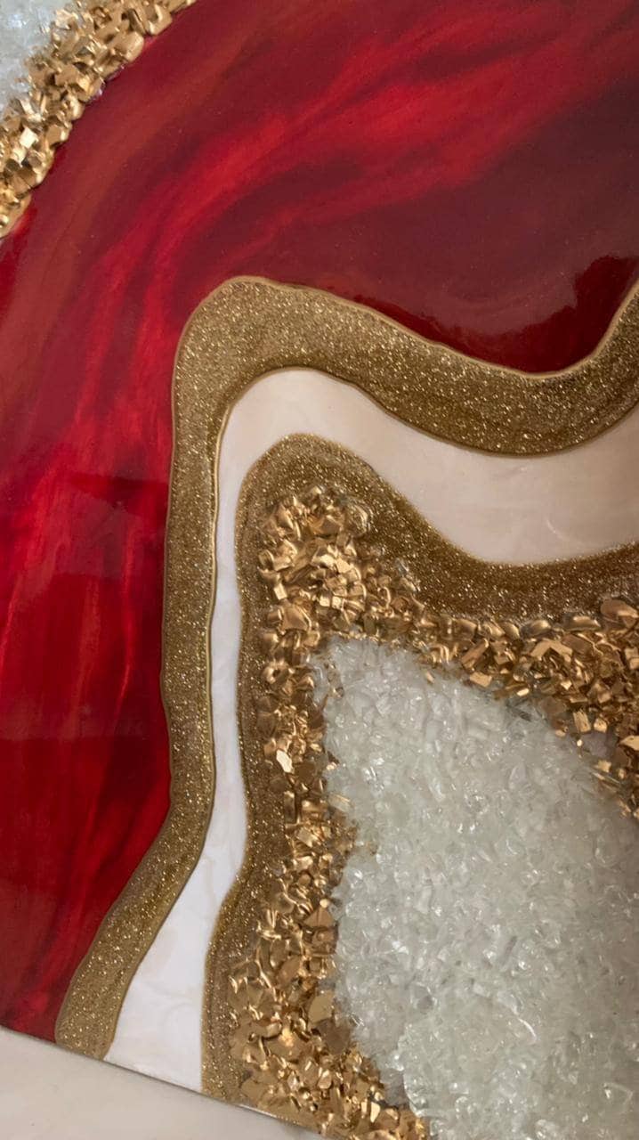 Ready to Ship / Red Resin Geode / Luxury Home / Gift to New Home ...