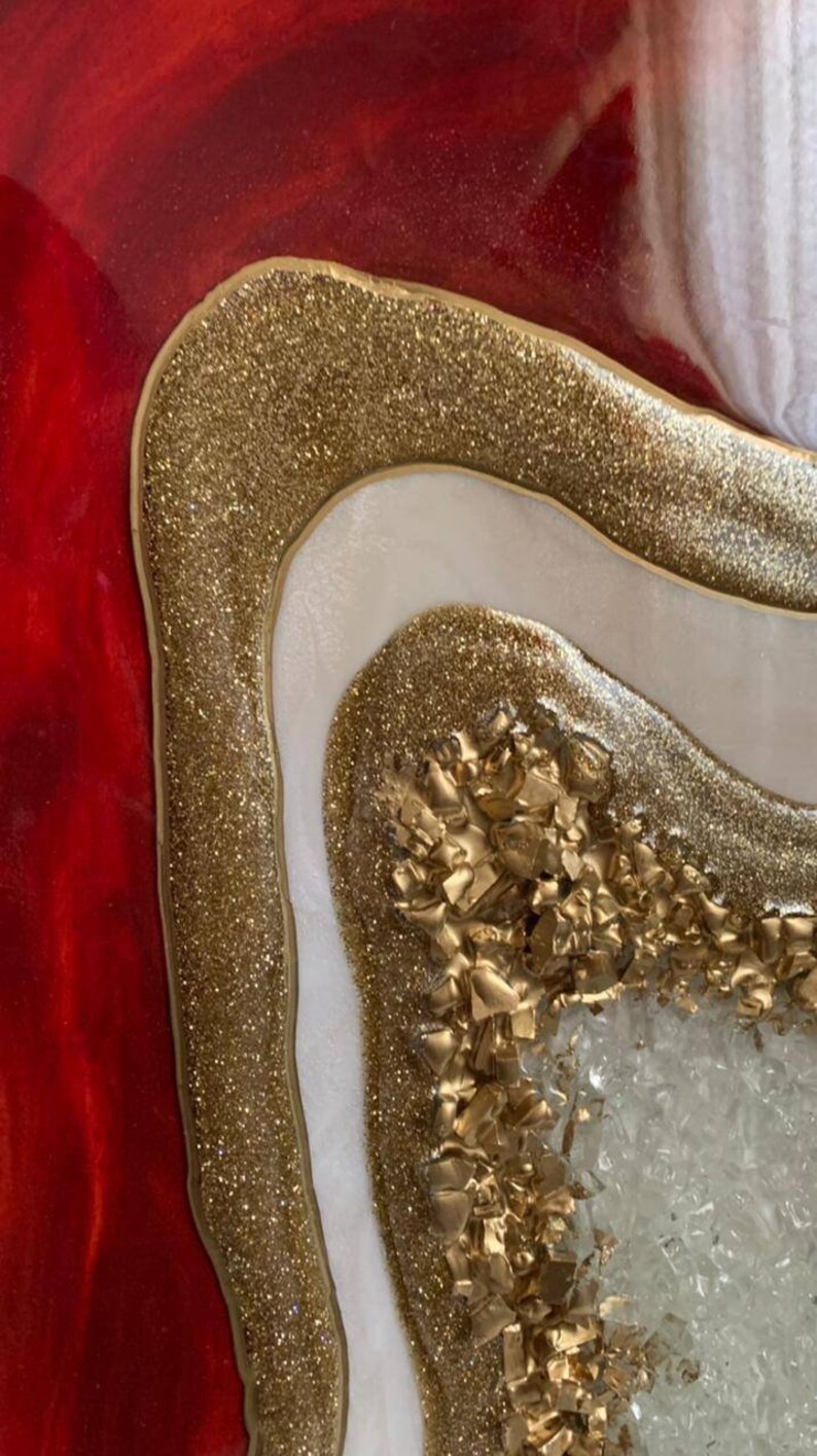 Ready to Ship / Red Resin Geode / Luxury Home / Gift to New Home ...