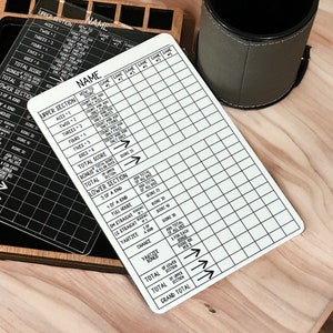 Dry Erase Scorecard für Yahtzee Würfelspiel, Personalisierung Optional, Familienspielabend, Geschenkartikel