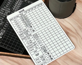 Dry Erase Scorecard for Yahtzee Dice Game, White Dry Erase Board or Clear Acrylic, Personalization Optional, Family Game Night, Gift item