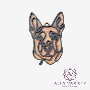 Belgian Malinois Ornament, Pet Ornament, Modern Line Art Dog Breed, Memorial or Pet lover Gift, Christmas Ornament, Dog Ornament, Malinois