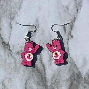 Care bear Earrings Choose Your color cheer, laugh a lot, love a lot, lucky, harmony, secret, funshine, share bear, bedtime, Care Bears Secret Bear